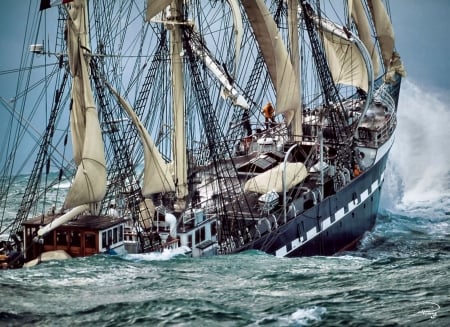 The Last French Tall Ship - nature, beautiful, photography, photo, seascape, wide screen