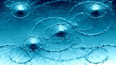 In Deep - abstract, ripples, photoshop, blue, water, frozen