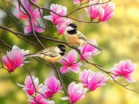 Chickadees & Magnolias