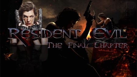 Resident Evil - Final Chapter. Working Progress - resident evil, alice, female, guns, 3d text