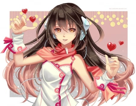 Happy Valentine's Day! - manga, anime, heart, red, valentine, girl, sartika3091, pink