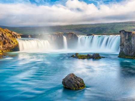 Waterfall - water, nature, rocks, Waterfall