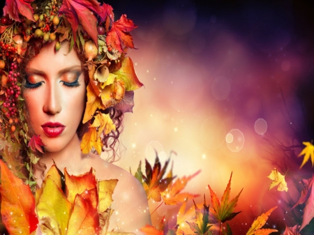 â¤ - leaves, colors, autumn, makeup