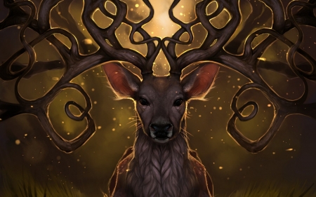 Deer - horn, fantasy, deer, animals