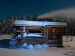 Cabin in Swedish Winter