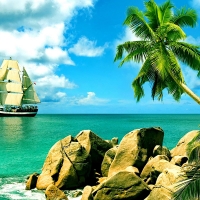 Sailboat Opposite the Island