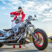 Girl and her Harley Davidson