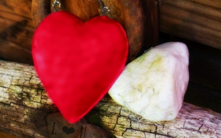 ❤Rock heart❤ - rock, heart, photo, wood