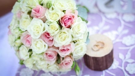 Wedding Bouquet - wedding, flowers, bouquet, rings