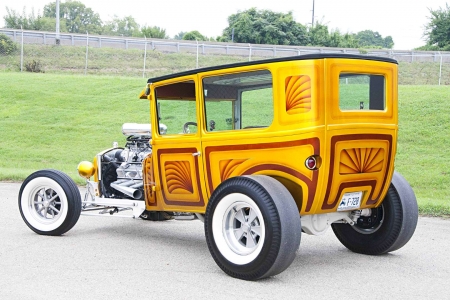 1927 Ford Sedan - classic, chome motor, hotrod, 1929