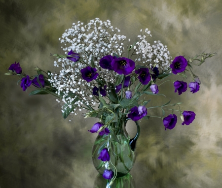 Still Life - white, purple, flower, vase