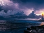 Lighthouse on the Coast and Thunderstorm