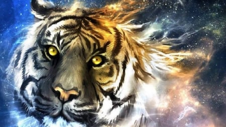 abstract tiger - abstract, big, cats, tiger, wallpaper