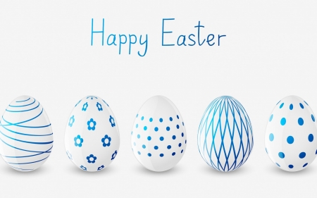 Happy Easter! - easter, white, blue, egg, card