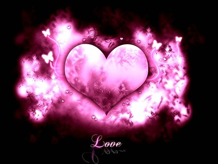 Burning Love - love, fire, pink, heart