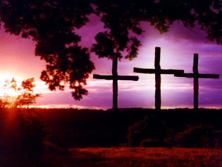 3 CROSSES - 3, crosses, sunset, purple