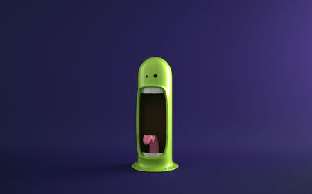 Upset Little Monster - purple, upset, 3d, monster