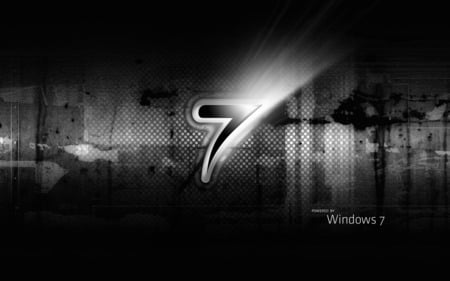 Wallpaper 154 - Windows 7 - windows, chrome, seven, light, microsoft, windows 7, black, windows logo, white, abstract, cool, dark, grey, steel, gray, 7