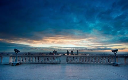 Nice View - nature, view, walkway, clouds, skies, sunset, sunrise