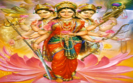 Tri Devi ( Hindu Divine Mother ) Powerful Dharma Goddess's - indian, photography, hindu, god, tridevi, lord, laxshmi, parvati, hindi, india, supreme, mother, goddess, divine, abstract, tri devi, lakshmi, beautiful, hinduism, saraswati, devi