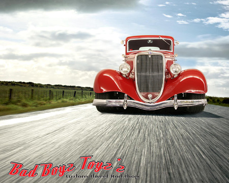 BadBoyz  wallpaper - sky, hotrod, road, blue, green