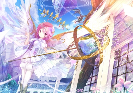 Angelic - girl, angel, magic, wings, fantasy, cg, pretty, game, cute