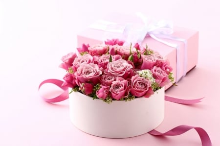 Love Box - love, tea, roses, pink