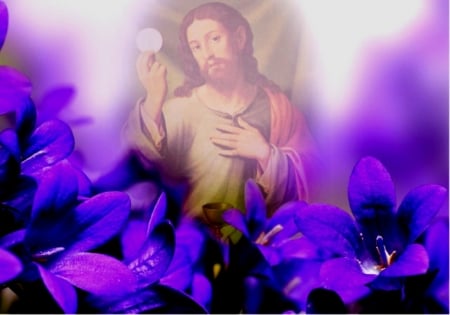 Eucharist - eucharist, christ, jesus, mounting, flower