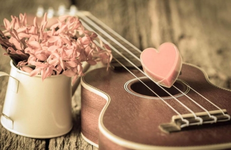 â™¥ - love, hearts, abstract, guitar, red