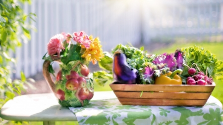 Still Life - food, flowers, vegetables, still life