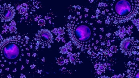 Paisley Pearls - Photoshop, Pearls, Apophysis, Blue, Abstract