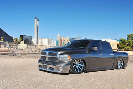 2014 Ram 1500 - mopar, gray, slammed, truck