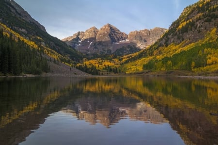 a lake in the mountains - fun, nature, lake, forest, cool, mountain