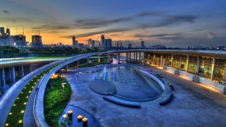 city view - fun, cool, river, architecture, bridge