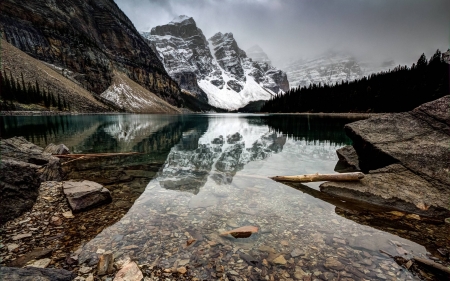 reflecting on nature - lake, cool, reflection, fun, nature, mountain