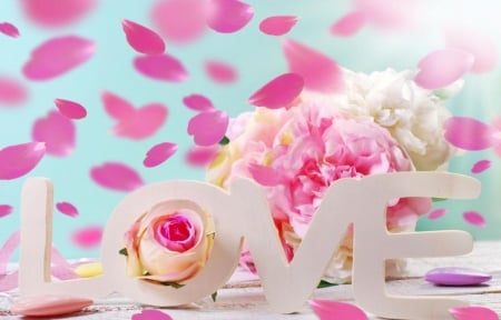 ♥ - abstract, flowers, love, pink