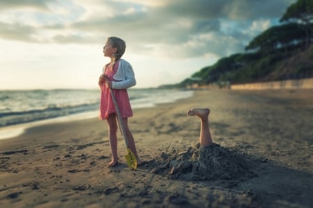 little girl - people, hair, belle, sightly, white, face, childhood, fair, little, bonny, adorable, wallpaper, child, beautiful, pink, sweet, sea, feet, nice, beauty, sky, beach, photography, pretty, baby, cute, kid, dainty, girl, lovely, pure, comely, play, desktopnexus, blonde