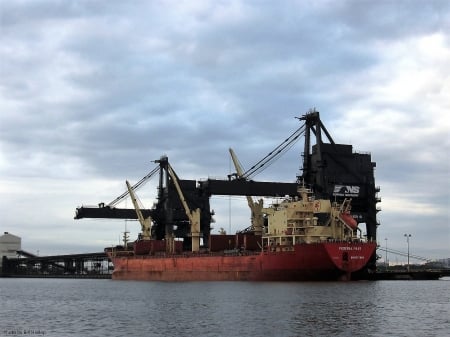 Coal Pier Number Six - Virginia, Port of Norfolk, Bulk Freighter, Coal Ship