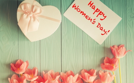 Holiday - tulips, happy woman day, holiday, gift, March 8, the inscription