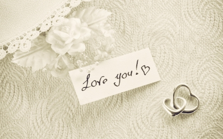 White Vintage ♥ - wedding, love you, vintage, hearts