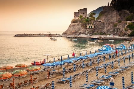 Italy - clouds, sunset, nature, beach, sea, italy, sky