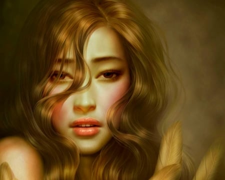 Beauty - face, tang yuehui, portrait, fantasy, beauty, luminos, girl, asian