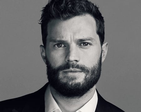 Jamie Dornan - white, face, man, portrait, actor, bw, black, jamie dornan