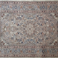 Persian silk rug with flower pattern