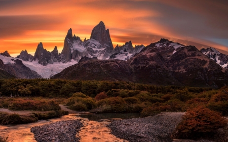 Patagonia - clouds, paint, Patagonia, the sky, nature, South America, the evening