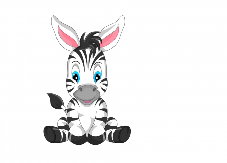 Zebra - cartoon, donkey, pink, child, black, zebra, white, animal, cute