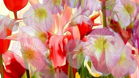 Floral Art - abstract, flowers, colors, art