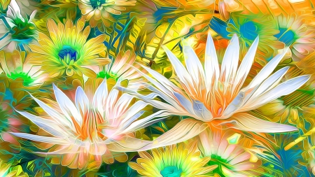 Floral Art - flowers, colors, abstract, art