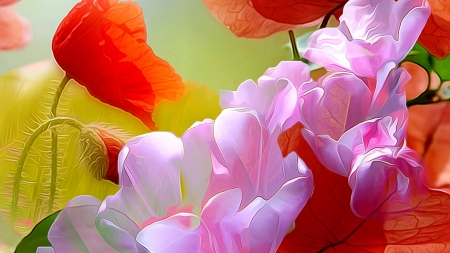 Floral Art - flowers, colors, abstract, art