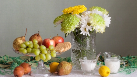 Still Life - flowers, fruits, food, still life